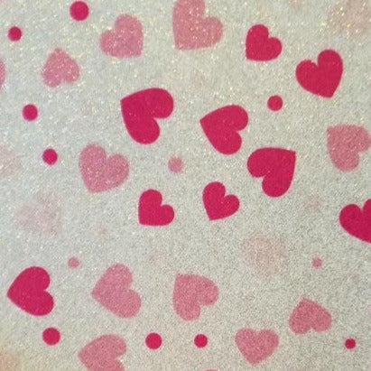 Printed glitter hearts